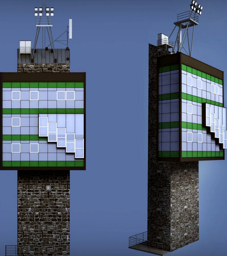 Industrial glass light tower3d model