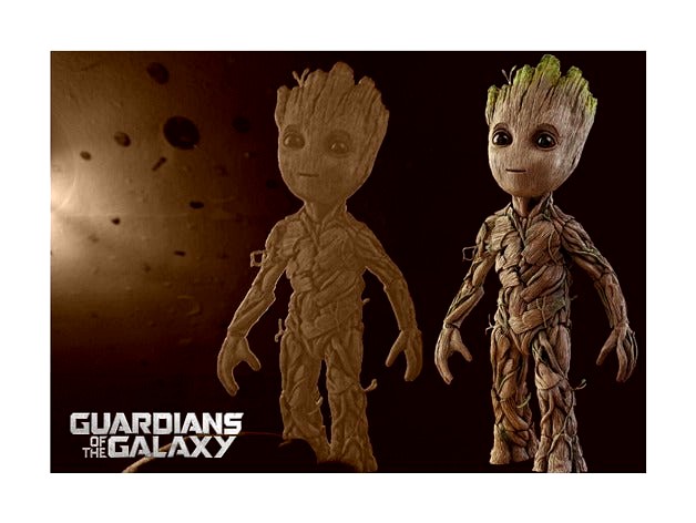 Baby Groot lithophane by tresdlito