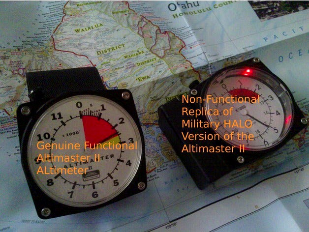 Altimaster II Skydiving Altimeter Night HALO Parts Adapter by Biketool
