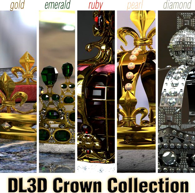 Collection - 5 Crowns 3D Model
