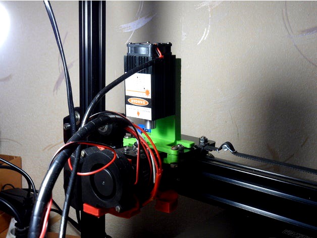 Mounting for the laser module to the 3D printer carriage by Gudini