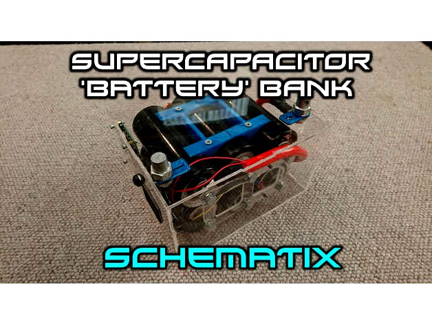 SuperCapacitor 'Battery' Bank 3D files by Schematix