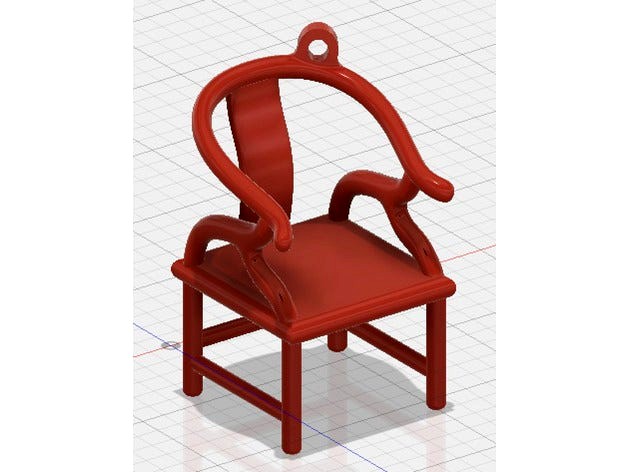 China Ming dynasty armchair Keychain by Steve5092
