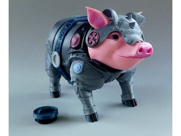 Sir Pigglesby (a most noble piggy bank) by loubie