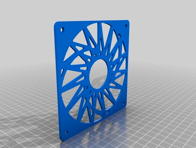 easy 2 print 120mm Hollow Spiral Sun Fan Guard for PC Fan by dbibeau