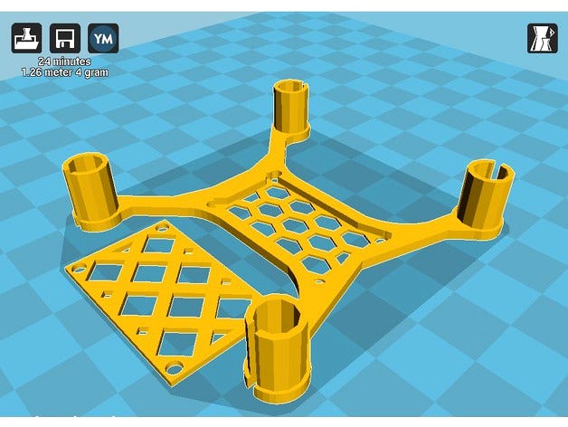 6mm microquad with top plate by VPCTech