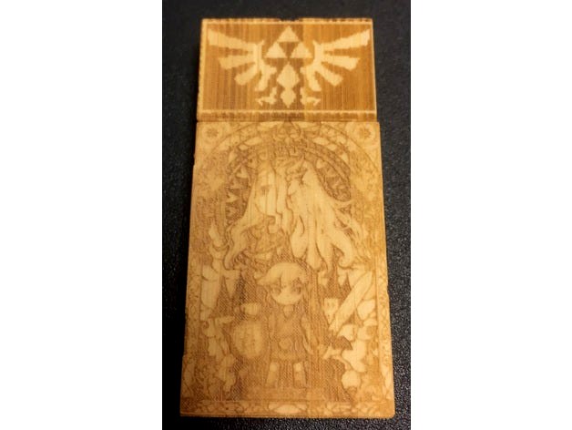 Zelda Laser Etched Bamboo Flash Drive by West3DP
