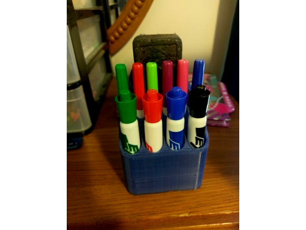 Dry Erase Marker Tiered Stand for a Desktop/Table by jeffglancy