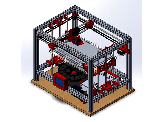 HyperCube 3D printer (2525 Aluminum) by brspartan