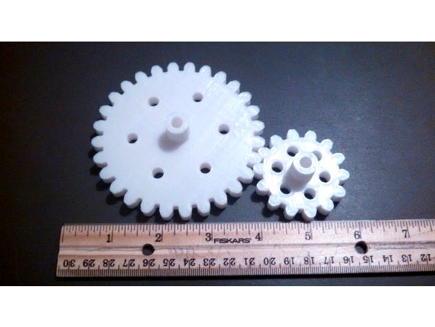 Spur Gears: 1 to 2 Ratio for 1/4" or 8mm shaft by Cotton80
