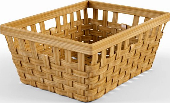 Wicker Basket Ikea Knarra 1 Natural Color 3D Model