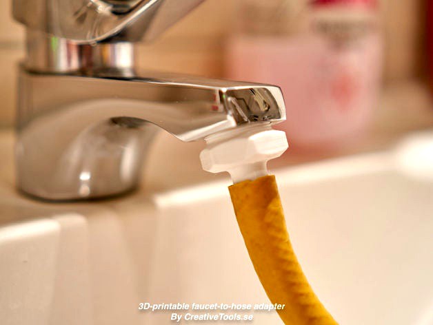 3D-printable faucet-to-hose adapter by CreativeTools