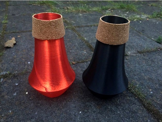 PrintBone practice mute for Trumpet, (Bass) Trombone and Flugelhorn - customizable! by pieterbos82