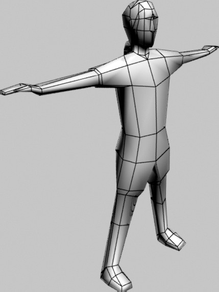 Low Poly People Man Base Object include Bone and R