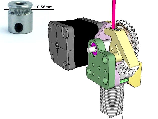 Dasaki Compact 1:3 Geared Extruder for Prusa i3 (MK7 drive gear) by dasaki