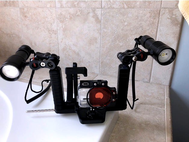 GoPro Underwater scuba Tray with mounts for 2 lights by rickcavanaugh
