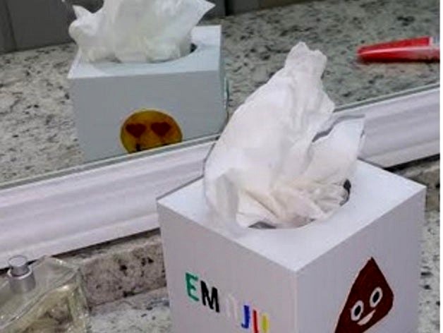 Emoji Tissue Box by threedee4me