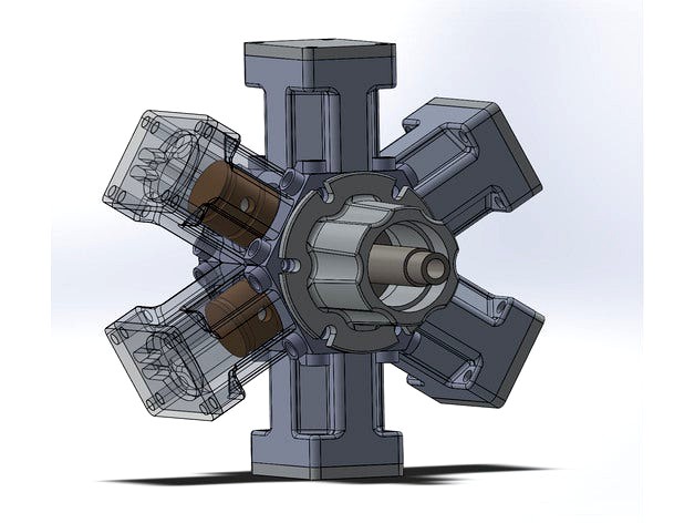 6 cylinder radial 'steam' engine by Xaxis