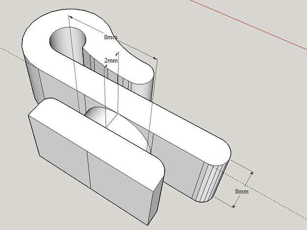 Metal Profile 8mm slot twist clip by MilanGajic