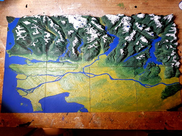 Vancouver - British Columbia - 3D Map - Topographic by ProteanMan