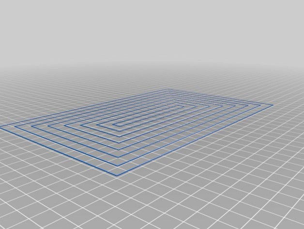 Concentric Rectangle Bed Level - Replicator Dual / FlashForge Creator Pro / PowerSpec Pro 3D / 225mm x 145mm bed by dfoles