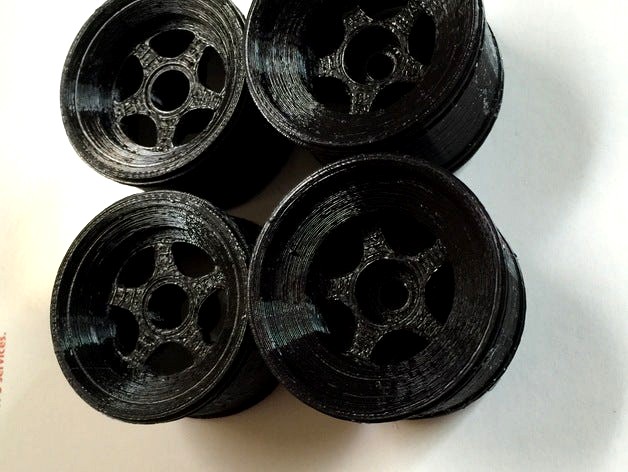 Tamiya F104 TRF101/102 Rims for Rubber tires, Foam tires, and rims for 3d printed tires by wildcardfox
