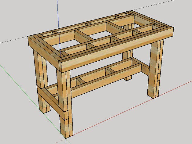 Rock Solid Workbench made of 2x4's by JenniferG