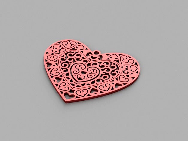 Heart pendant (ornate) - Valentine's Day by toddschnack