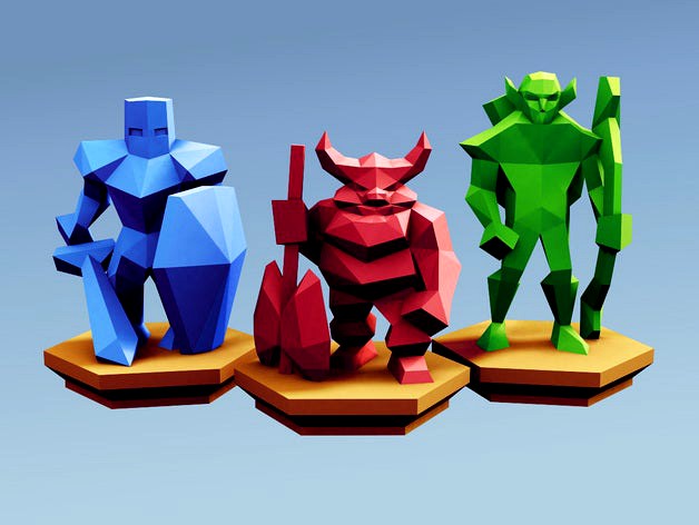 Low Poly Fantasy Tabletop - Alliance Base Units by Davision3d