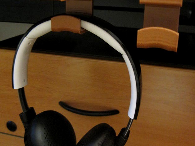 Headphone Hook improved for different shelf thickness by SxSierra