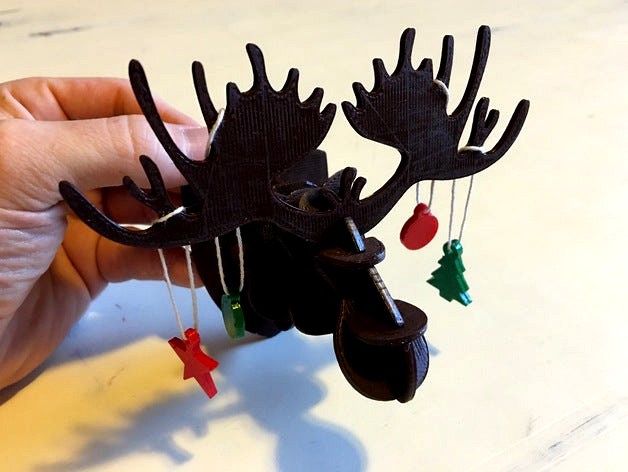 Holiday Moose Head with Ornaments by IROTRAS