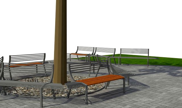 Park bench 02 3D Model
