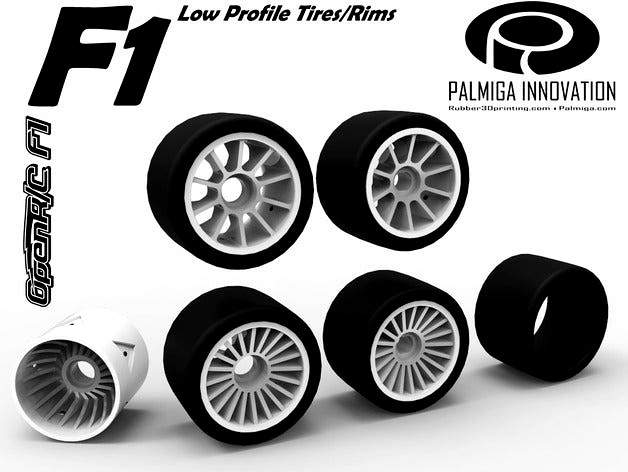 Low Profile Tires/Rims for OpenR/C F1 car by Palmiga
