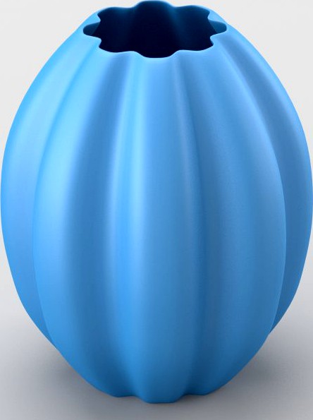 Shiny decorative vase in blue tones 3D Model
