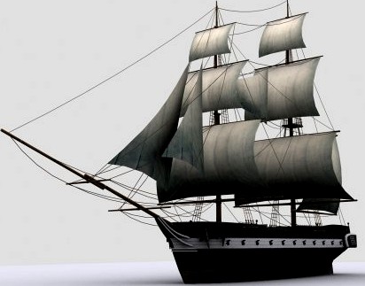 Sailboat brig 3D Model