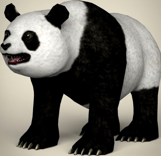 Low Poly Realistic Giant Panda 3D Model
