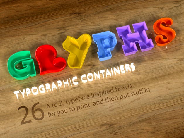 Typographic glyphs container collection by tone001