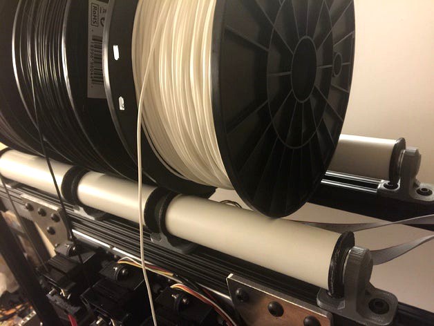 Universal Filament Spool Rollers -  using 1" PVC & printed ends for 8mm rod by kafarn