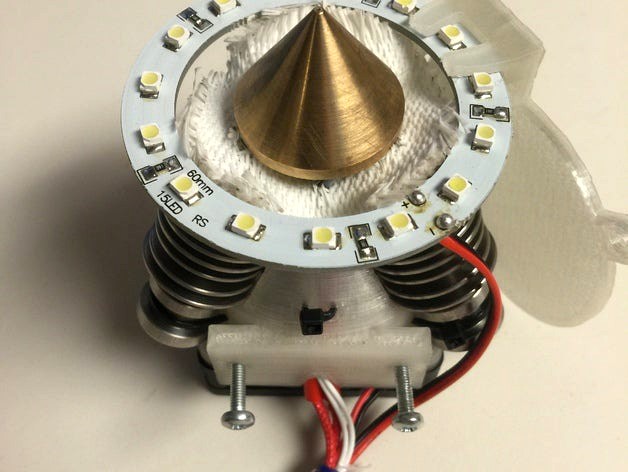 Diamond Hotend Blower Fan Mount with added LED Ring support  by kafarn