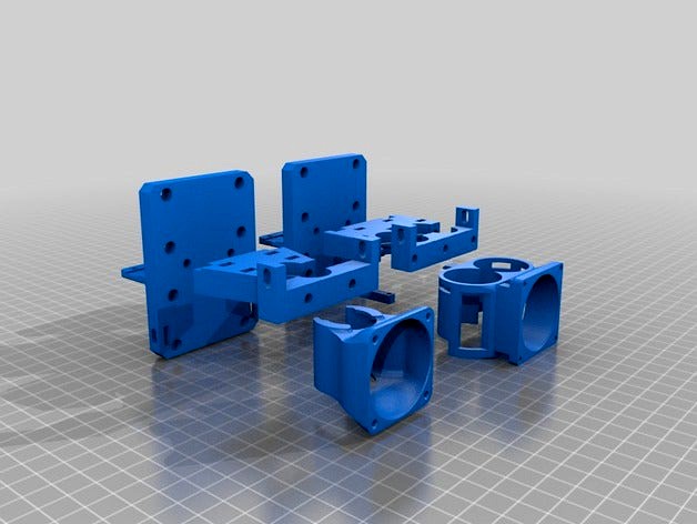 Universal X Carriage for single and double extruder Prusa i3 Sunhokey by stevan