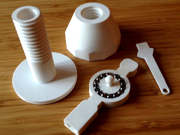 Printrbot Simple Metal Spool Holder w. semi printed ball bearing & thread lock by robkar