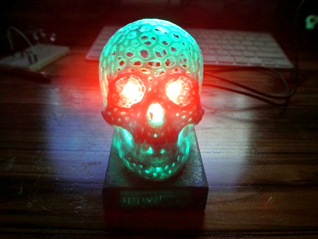 Skull Lamp LED base  by LydeFab