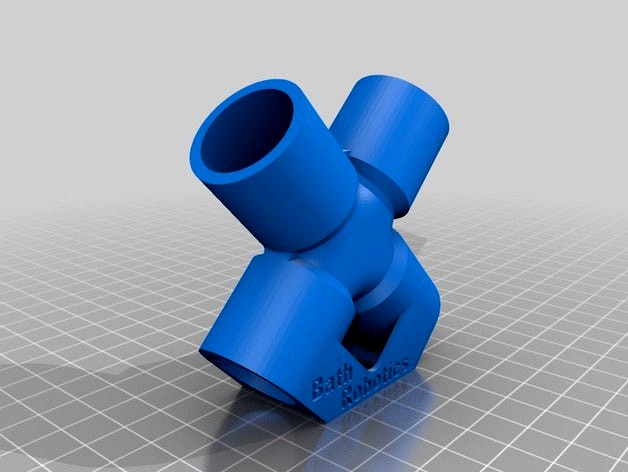 4-Way X Pipe Fitting (Ø22mm Pipe Solvent Weld) print in ABS and Vapour Bath by bathrobotics