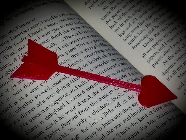 Heart Tipped Arrow Bookmark by Applerust