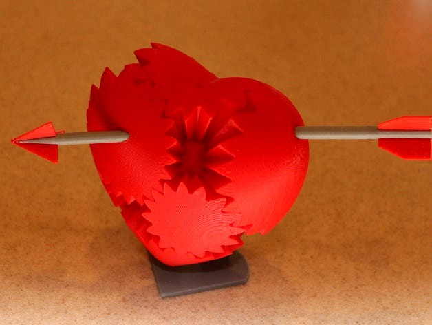 Arrow Through Gear Valentine's Heart With Stand! by kresty