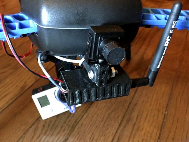 FPV camera and transmitter mount for 3D Robotics Iris by jsc