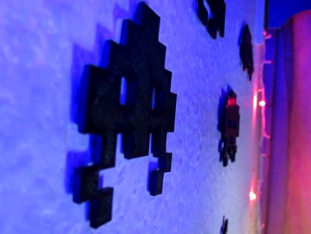 3D Printed Space Invaders Decorations by latzro