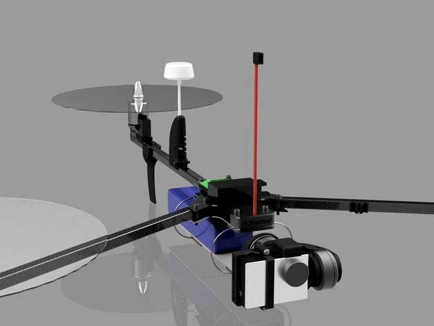 Foldable transmitter post for RCExplorer Tricopter V3 by Motorpixiegimbals