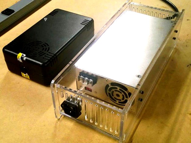 Meanwell SE-600 Power Supply - Laser cut enclosure - Rigidbot replacement by noen