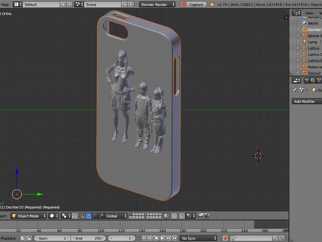 iphone 5 personalized with 3D scanned family by Peterschotte